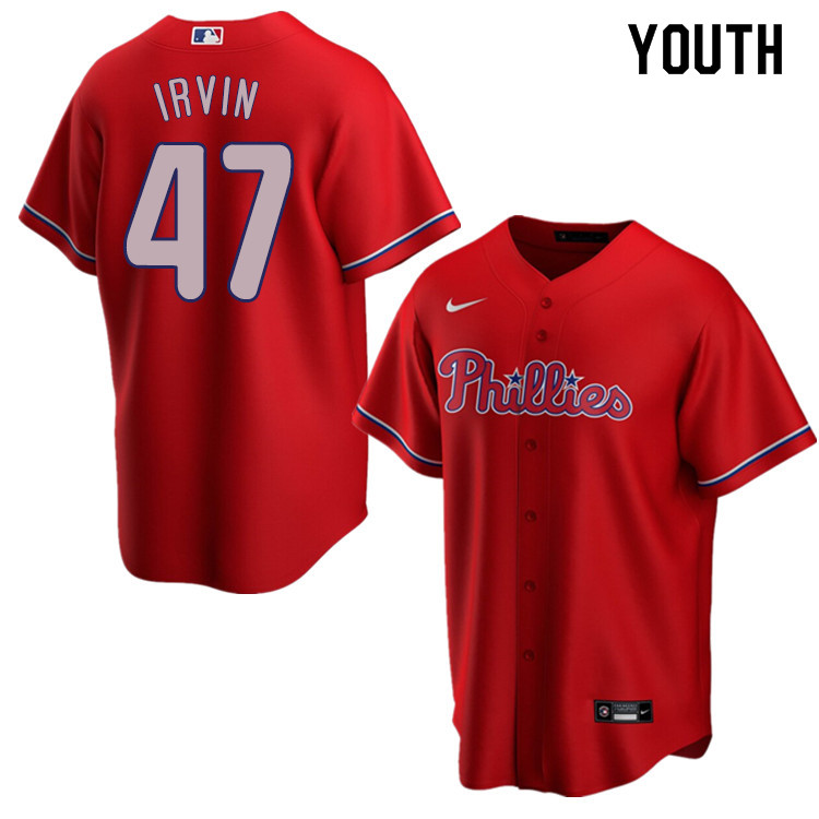 Nike Youth #47 Cole Irvin Philadelphia Phillies Baseball Jerseys Sale-Red